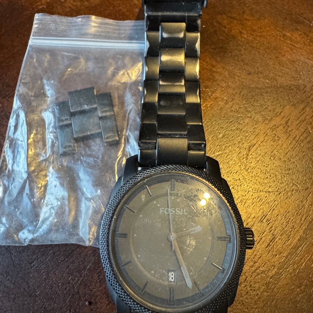 Fossil Black Stainless Steel Watch